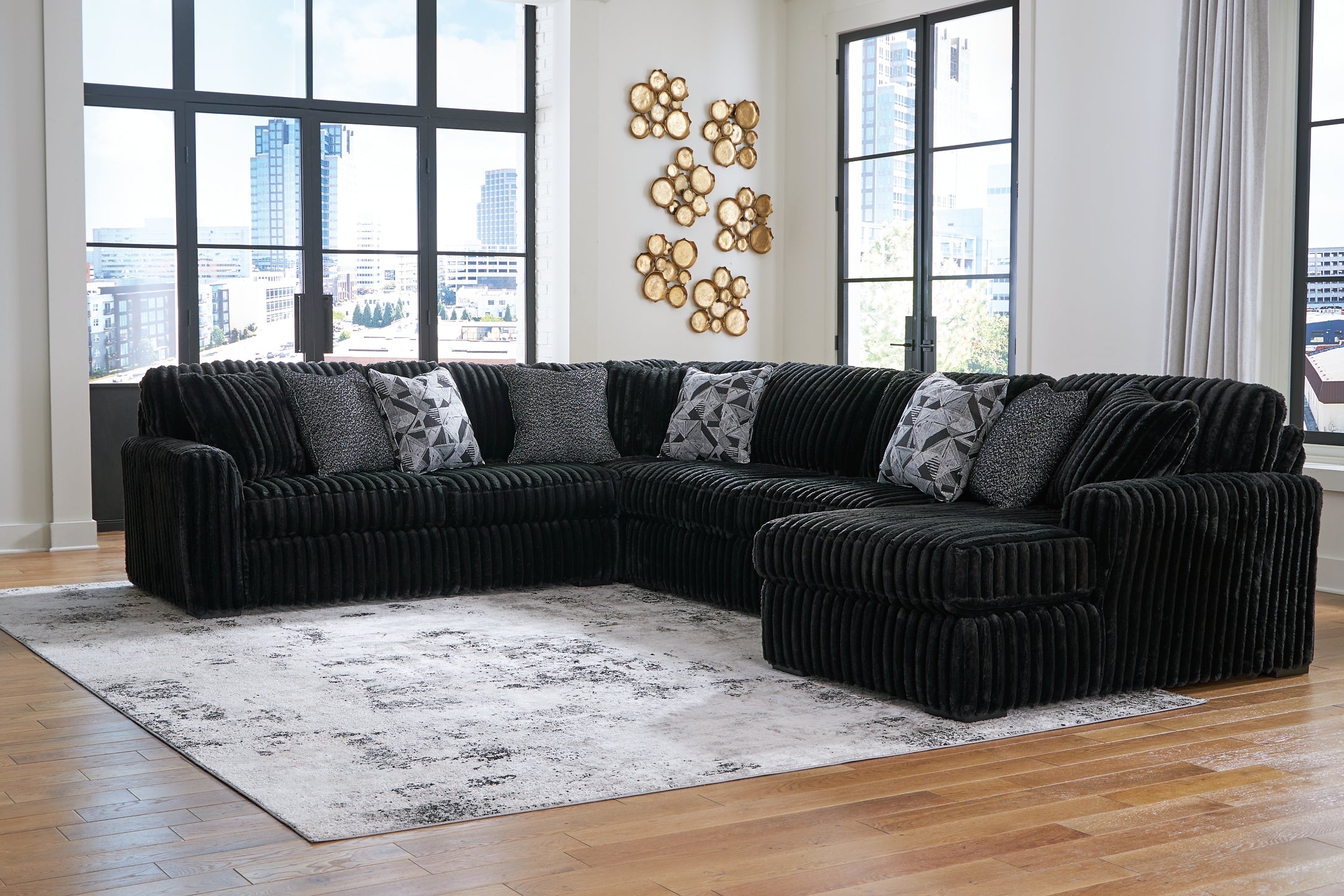 Midnight-Madness 4-Piece Sectional with Chaise – Lee Furniture, NC