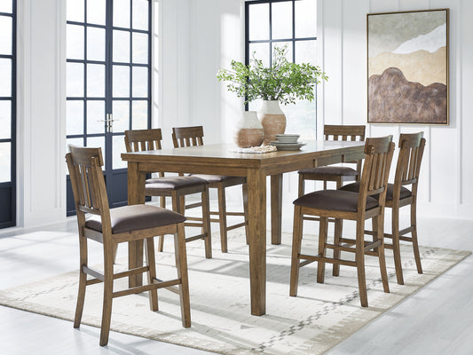 Urbinforte Counter Height Dining Table and 6 Barstools