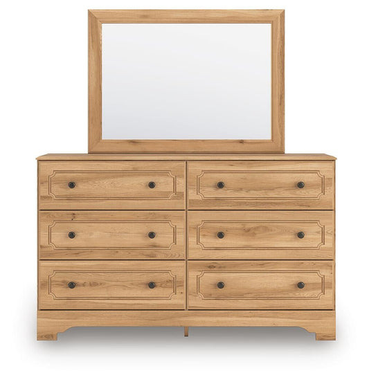 Galletyn Twin Panel Bed with Mirrored Dresser and Nightstand