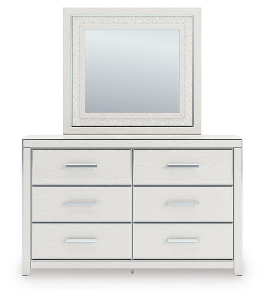 Birmonton Queen Upholstered Panel Platform Bed, Dresser, Mirror and Nightstand