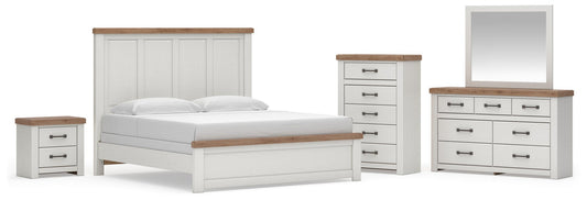 Savonport King Panel Bed, Dresser, Mirror, Chest and Nightstand