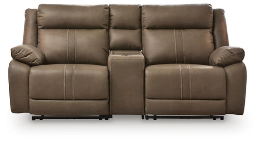 Max-Momentum 3-Piece Power Reclining Sectional Loveseat with Audio Console