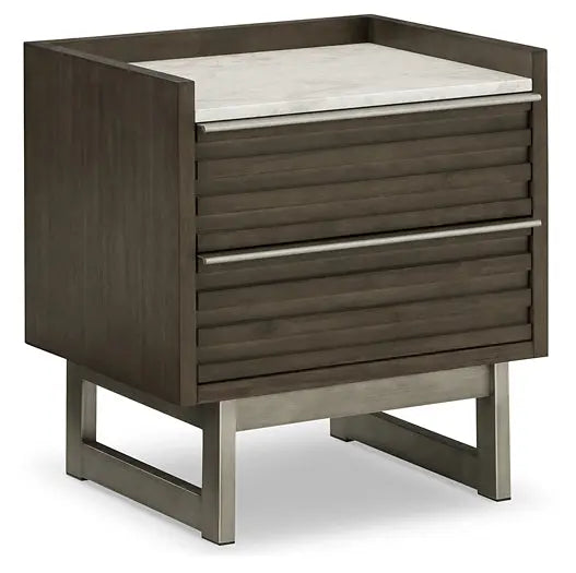 Arkenton California King Panel Bed with Mirrored Dresser, Chest and 2 Nightstands at Lee Furniture, NC