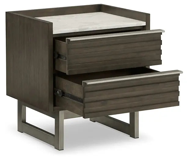 Arkenton California King Panel Bed with Mirrored Dresser, Chest and 2 Nightstands at Lee Furniture, NC