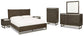 Arkenton California King Panel Bed with Mirrored Dresser, Chest and 2 Nightstands at Lee Furniture, NC