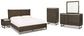 Arkenton California King Panel Bed with Mirrored Dresser, Chest and Nightstand at Lee Furniture, NC