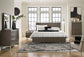 Arkenton California King Panel Bed with Mirrored Dresser, Chest and Nightstand at Lee Furniture, NC