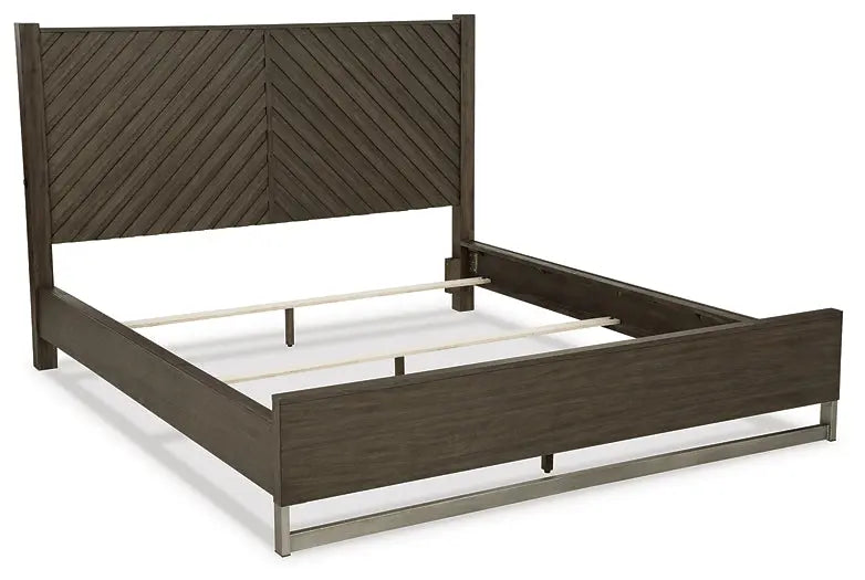 Arkenton California King Panel Bed with Mirrored Dresser and 2 Nightstands at Lee Furniture, NC
