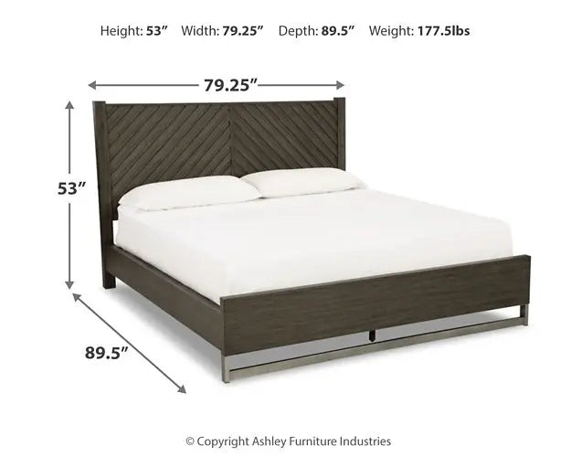 Arkenton California King Panel Bed with Mirrored Dresser at Lee Furniture, NC