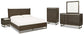 Arkenton Queen Panel Bed with Mirrored Dresser, Chest and Nightstand at Lee Furniture, NC