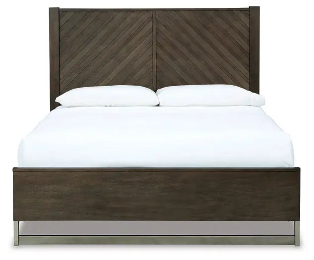 Arkenton Queen Panel Bed with Mirrored Dresser and Chest at Lee Furniture, NC