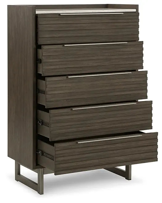 Arkenton Queen Panel Bed with Mirrored Dresser and Chest at Lee Furniture, NC