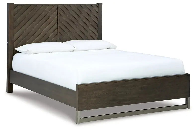 Arkenton Queen Panel Bed with Mirrored Dresser and Chest at Lee Furniture, NC