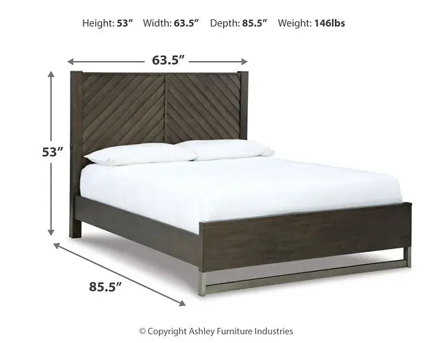 Arkenton Queen Panel Bed with Mirrored Dresser at Lee Furniture, NC