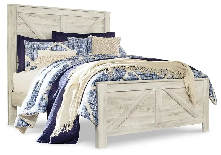 Bellaby Crossbuck Panel Bed With Mirrored Dresser And 2 Nightstands at Lee Furniture, NC