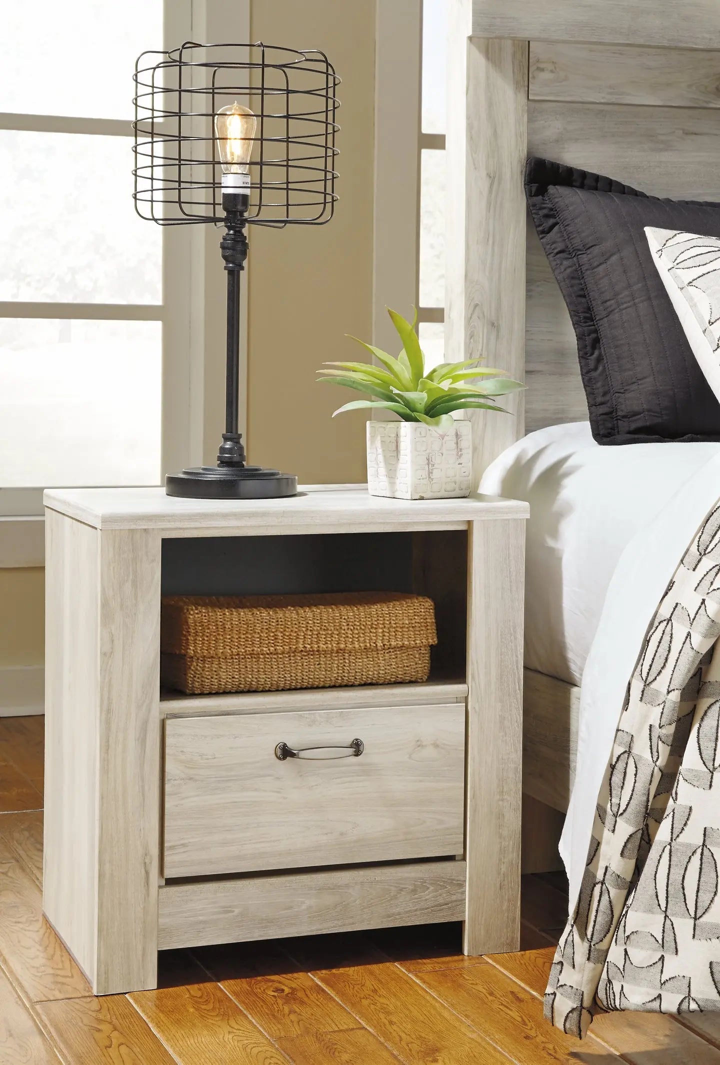 Bellaby Crossbuck Panel Bed With Mirrored Dresser And 2 Nightstands at Lee Furniture, NC