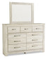 Bellaby Crossbuck Panel Bed With Mirrored Dresser And 2 Nightstands at Lee Furniture, NC
