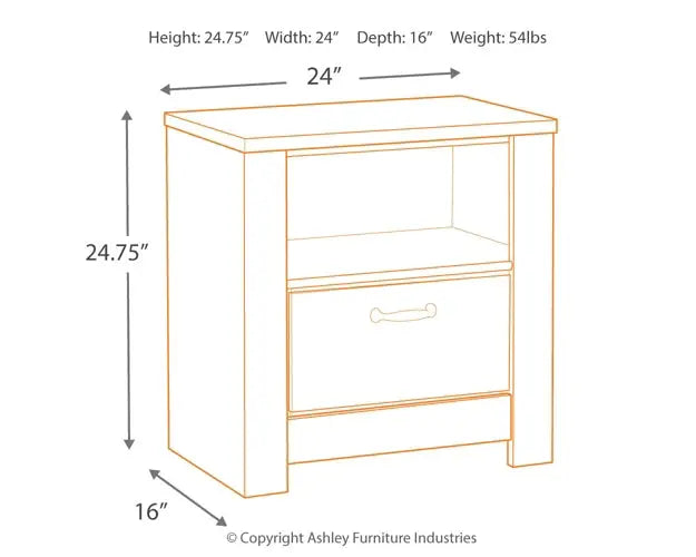 Bellaby One Drawer Night Stand at Lee Furniture, NC