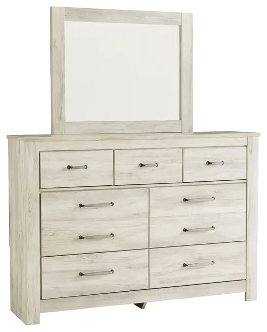 Bellaby Panel Headboard With Mirrored Dresser at Lee Furniture, NC