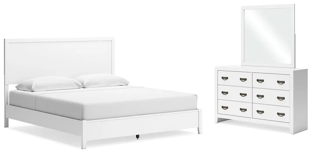 Binterglen King Panel Bed with Mirrored Dresser at Lee Furniture, NC