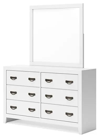 Binterglen King Panel Bed with Mirrored Dresser at Lee Furniture, NC
