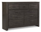 Brinxton King Panel Bed with Mirrored Dresser at Lee Furniture, NC