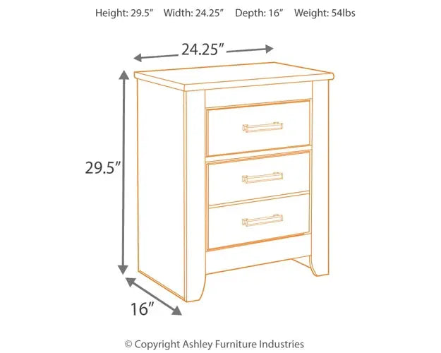 Brinxton Queen/Full Panel Headboard with Mirrored Dresser and 2 Nightstands at Lee Furniture, NC