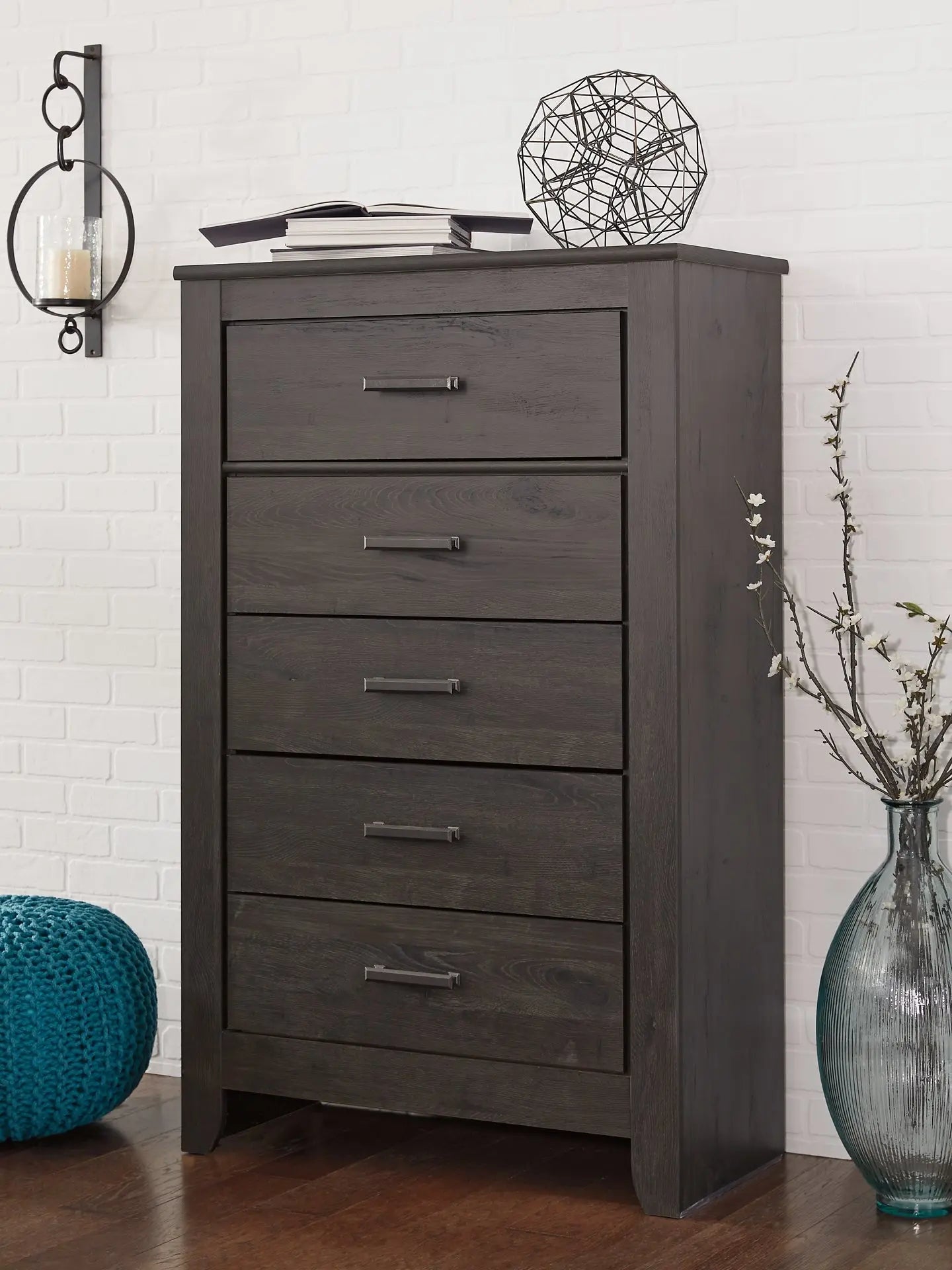 Brinxton Queen/Full Panel Headboard with Mirrored Dresser and Chest at Lee Furniture, NC