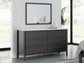 Cadmori Full Upholstered Bed with Mirrored Dresser, Chest and 2 Nightstands at Lee Furniture, NC