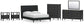 Cadmori Full Upholstered Bed with Mirrored Dresser, Chest and 2 Nightstands at Lee Furniture, NC