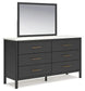 Cadmori Full Upholstered Bed with Mirrored Dresser, Chest and 2 Nightstands at Lee Furniture, NC