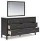 Cadmori Full Upholstered Bed with Mirrored Dresser, Chest and 2 Nightstands at Lee Furniture, NC