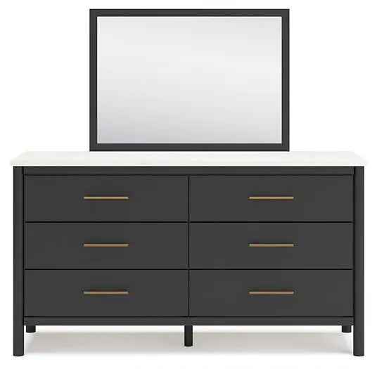 Cadmori Full Upholstered Bed with Mirrored Dresser and Chest at Lee Furniture, NC