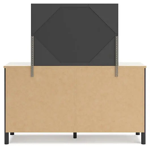 Cadmori Full Upholstered Bed with Mirrored Dresser and Chest at Lee Furniture, NC