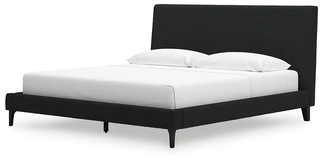 Cadmori King Upholstered Bed with Mirrored Dresser and 2 Nightstands at Lee Furniture, NC