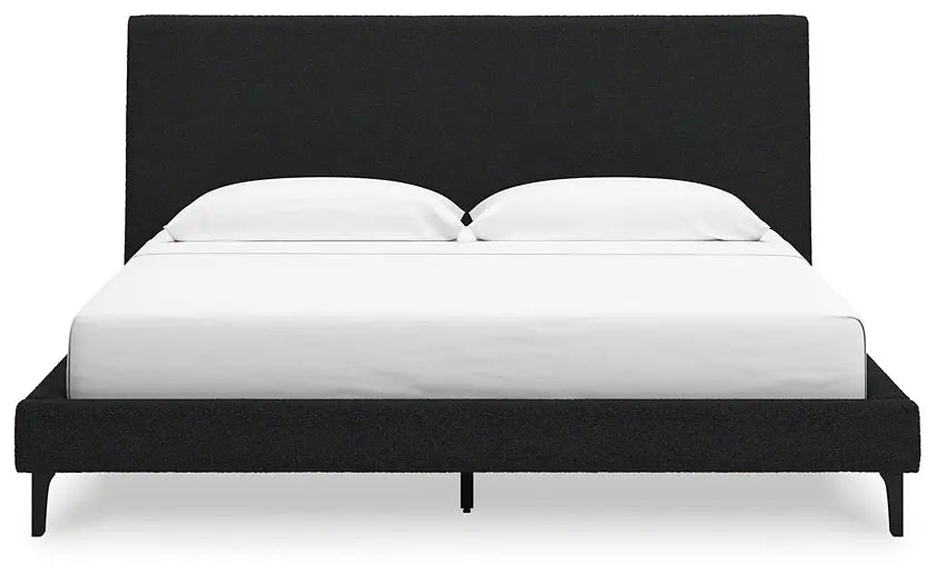 Cadmori King Upholstered Bed with Mirrored Dresser and 2 Nightstands at Lee Furniture, NC