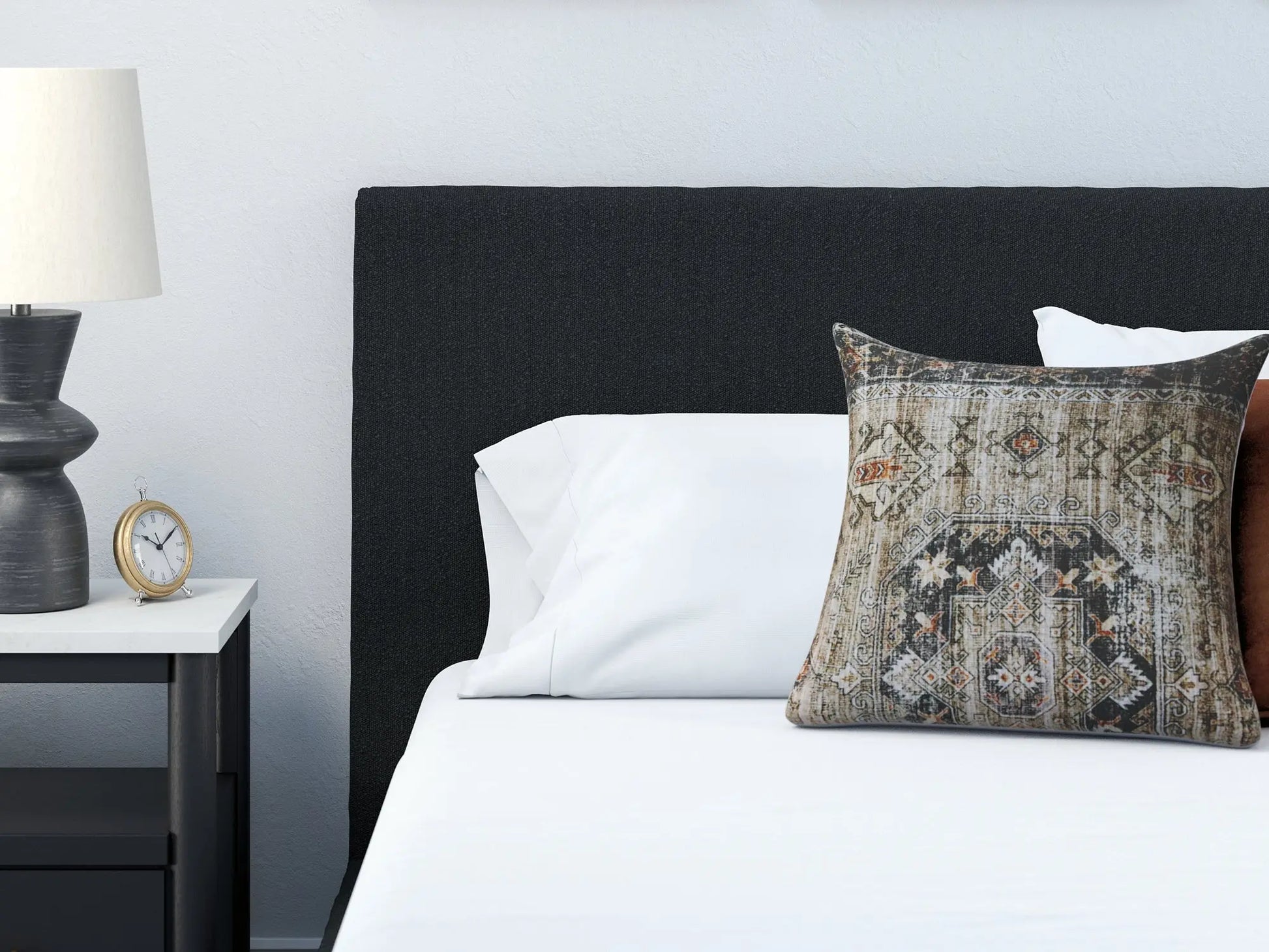 Cadmori King Upholstered Bed with Mirrored Dresser and 2 Nightstands at Lee Furniture, NC