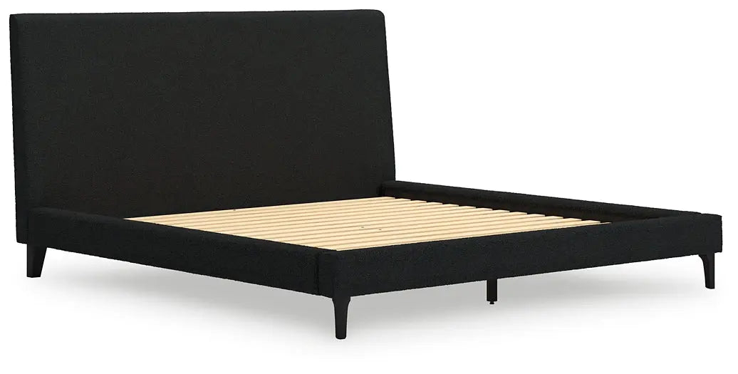 Cadmori King Upholstered Bed with Mirrored Dresser and 2 Nightstands at Lee Furniture, NC