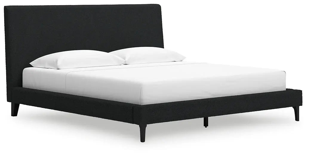 Cadmori King Upholstered Bed with Mirrored Dresser and 2 Nightstands at Lee Furniture, NC