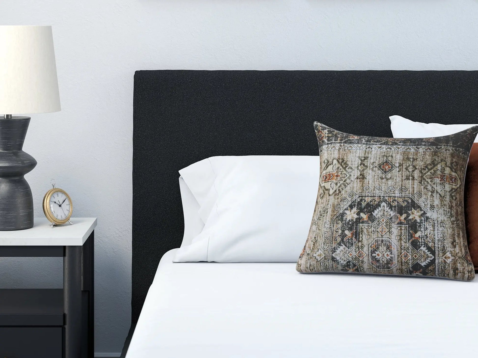 Cadmori Queen Upholstered Bed with Mirrored Dresser at Lee Furniture, NC