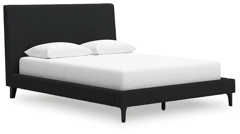Cadmori Queen Upholstered Bed with Mirrored Dresser at Lee Furniture, NC