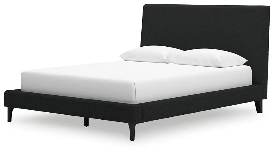 Cadmori Queen Upholstered Bed with Mirrored Dresser at Lee Furniture, NC