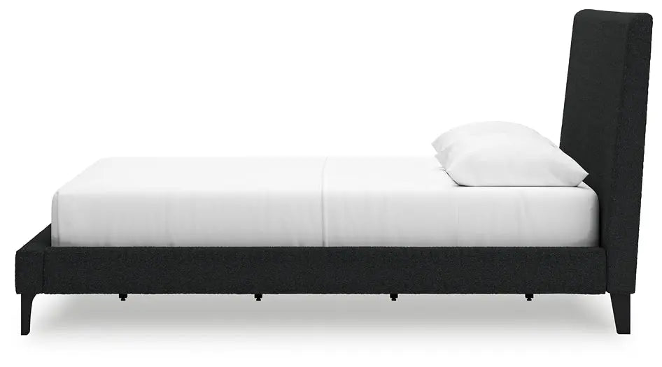 Cadmori Queen Upholstered Bed with Mirrored Dresser at Lee Furniture, NC