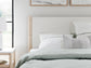 Cadmori Queen Upholstered Panel Bed with Mirrored Dresser, Chest and 2 Nightstands at Lee Furniture, NC