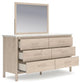 Cadmori Queen Upholstered Panel Bed with Mirrored Dresser, Chest and 2 Nightstands at Lee Furniture, NC