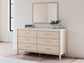 Cadmori Queen Upholstered Panel Bed with Mirrored Dresser, Chest and 2 Nightstands at Lee Furniture, NC