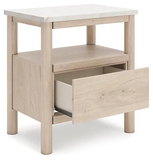 Cadmori Queen Upholstered Panel Bed with Mirrored Dresser, Chest and 2 Nightstands at Lee Furniture, NC