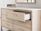 Cadmori Queen Upholstered Panel Bed with Mirrored Dresser, Chest and 2 Nightstands at Lee Furniture, NC
