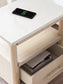 Cadmori Queen Upholstered Panel Bed with Mirrored Dresser, Chest and 2 Nightstands at Lee Furniture, NC