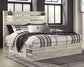 Cambeck King Panel Bed with 2 Storage Drawers with Mirrored Dresser, Chest and Nightstand at Lee Furniture, NC